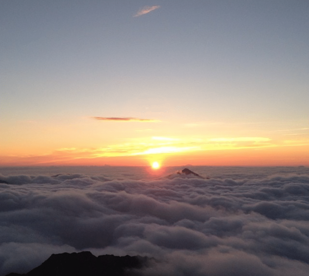 北アルプスの夕焼け